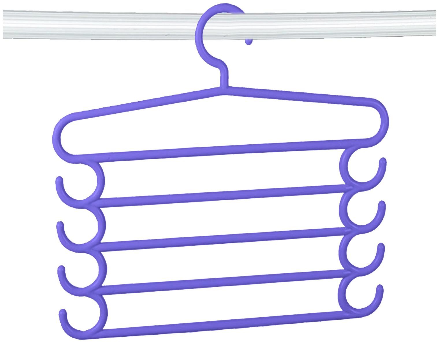 

Kuber Industries Five Layers Plastic Clothes Hangers Pants Storage Hangers Cloth Rack Multilayer Storage Scarf Tie Rack Hanger(MultiColor) - CTHH14552