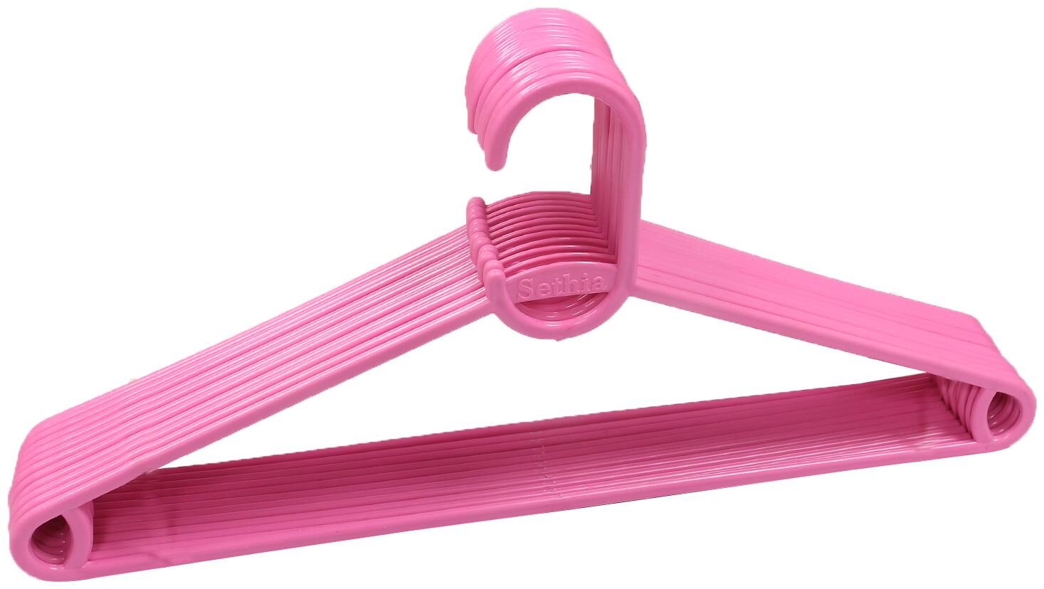 

Kuber Industries Plastic 6 pcs Hanger Set for wardrobe (Pink) CTHH19603