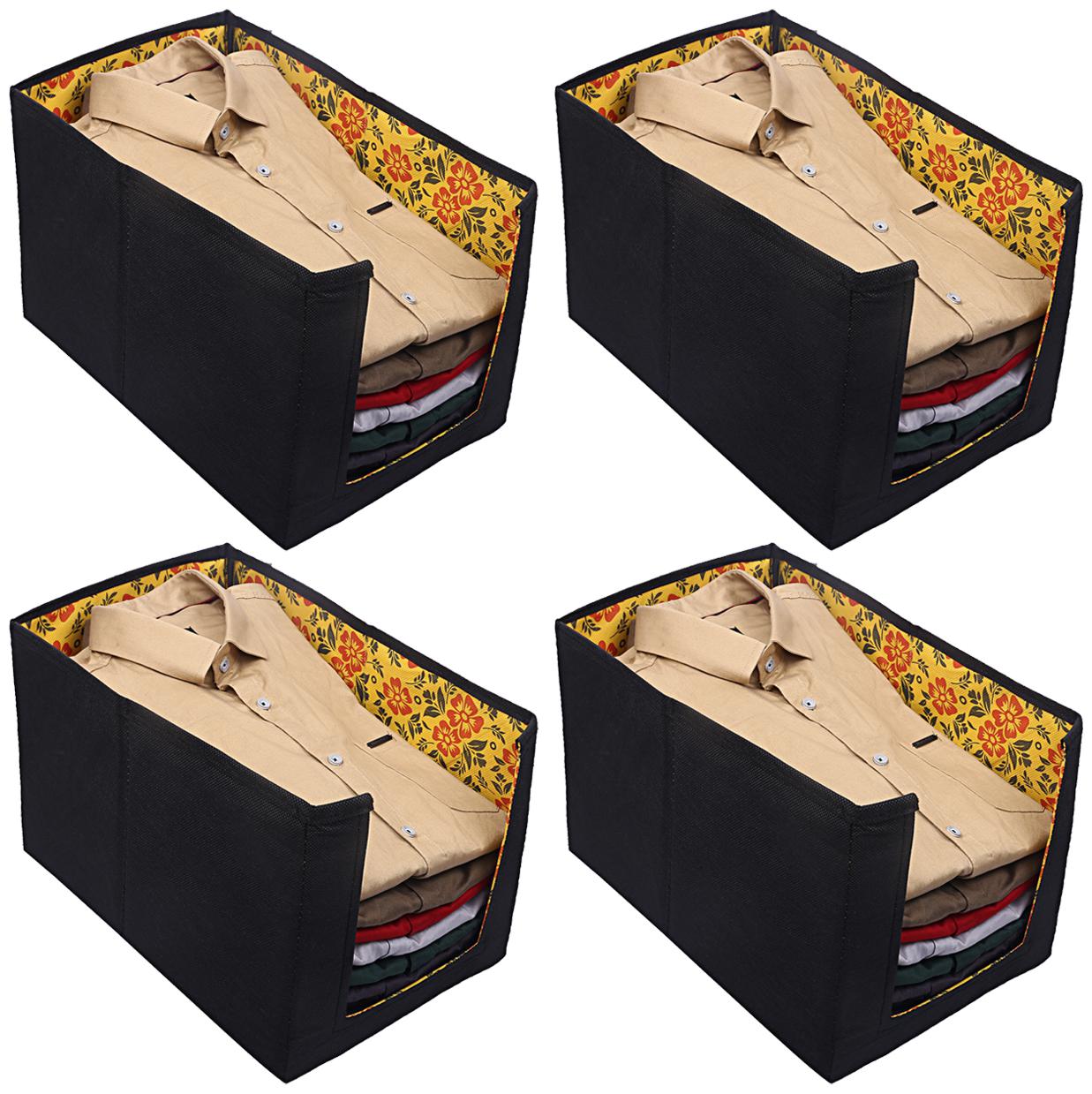 

Kuber Industries Flower Design Non-Woven 4 Pieces Shirt Stacker Wardrobe Organizer (Yellow) - CTHH13799