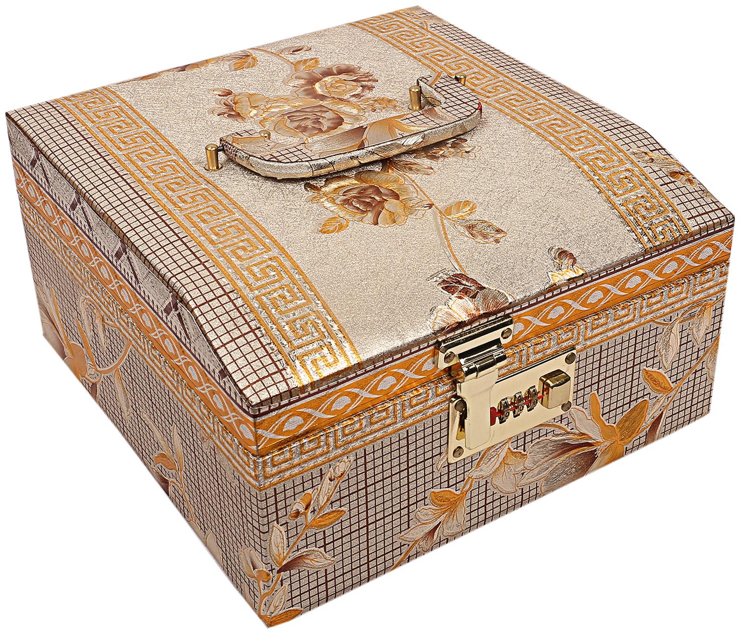 

Kuber Industries Wooden 1 pc Jewellery Box (Gold) - CTHH11096
