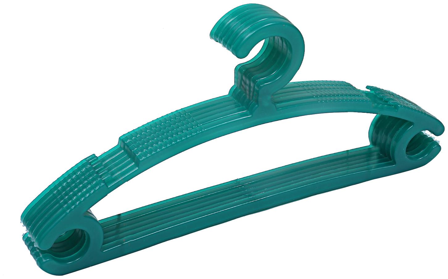 

Kuber Industries Plastic 6 pcs Hanger Set for wardrobe (Dark Green) CTHH19462