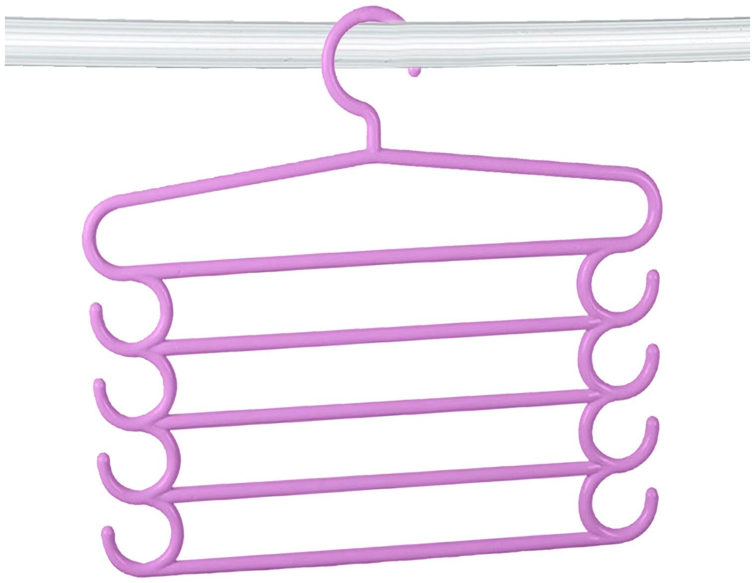 

Kuber Industries Five Layers Plastic Clothes Hangers Pants Storage Hangers Cloth Rack Multilayer Storage Scarf Tie Rack Hanger(MultiColor) - CTHH14557