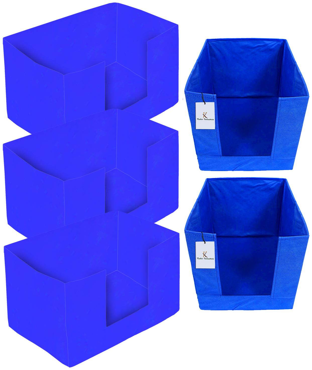 

Kuber Industries Non Woven 2 pc Shirt Stacker And 3 pc Foldable Rectangle Cloth Saree Stacker Cloth Wardrobe Organizer Wardrobe Organizer (Royal Blue) - CTHH17668