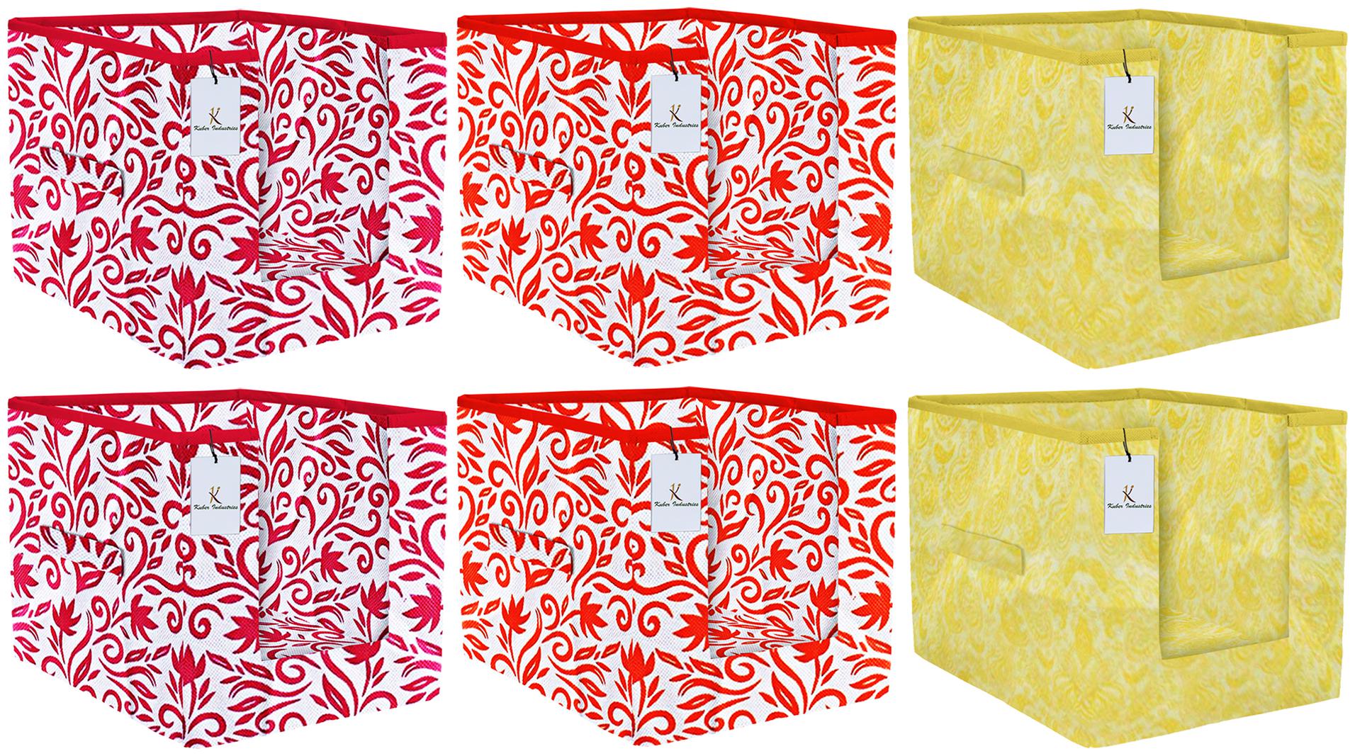 

Kuber Industries Leaf Printed 6 pc Non Woven Shirt Stacker Wardrobe Organizer Set (Pink Red Gold) - CTHH16801