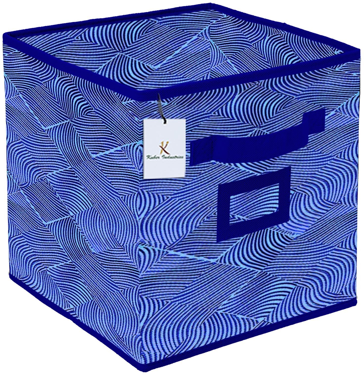 

Kuber Industries Laheriya Design Non Woven Large Foldable Storage Organiser Cubes Boxes (Blue) - CTHH17125