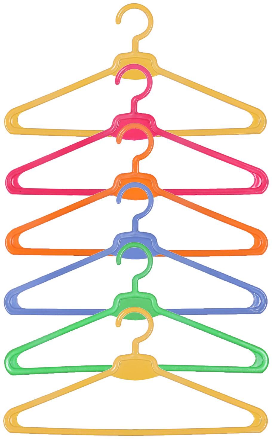 

Kuber Industries Plastic 6 pcs Hanger Set for wardrobe (Multi) CTHH10948