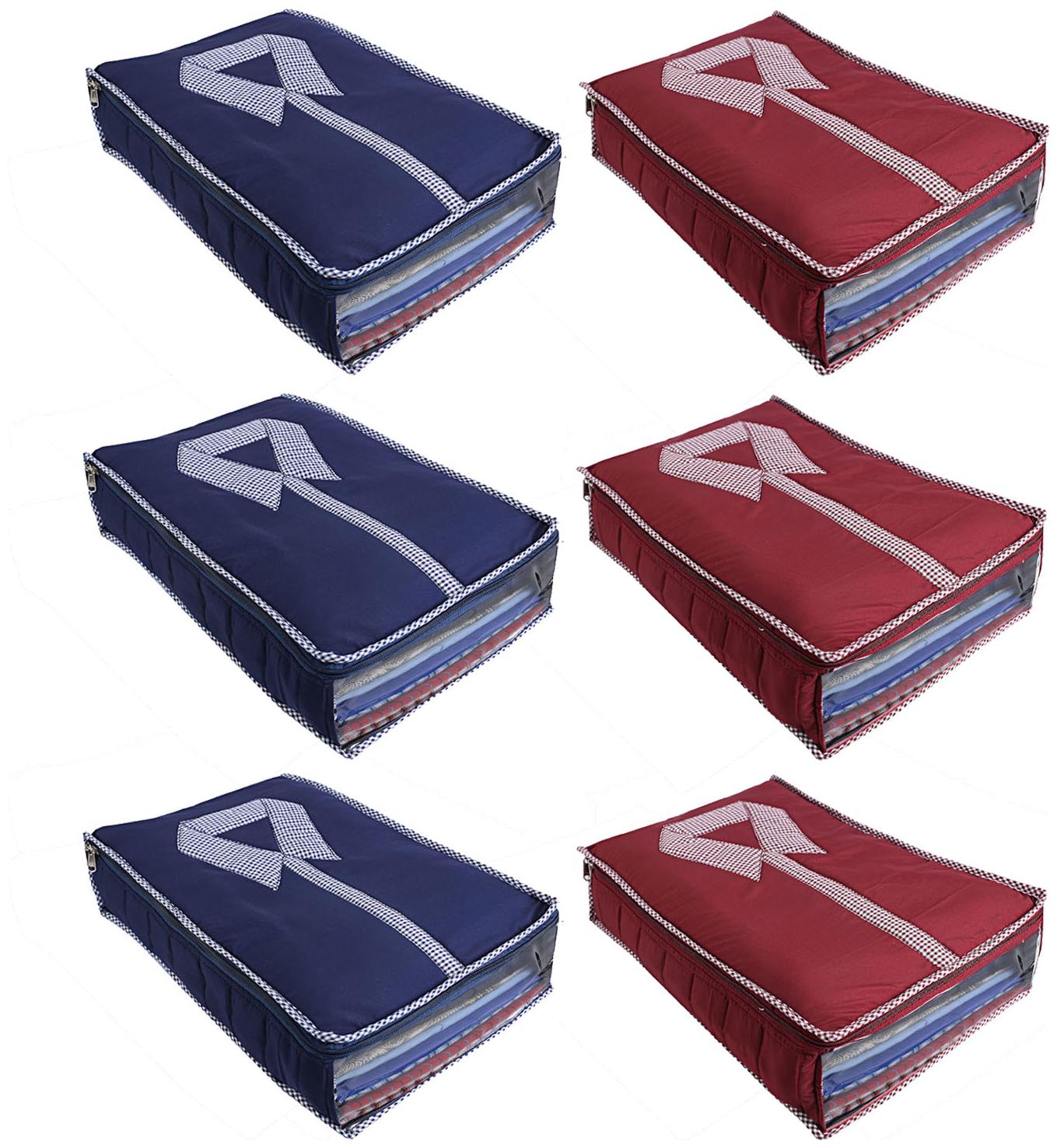 

Kuber Industries 6 pcs Cotton Shirt Cover (Blue Maroon) - CTHH18805