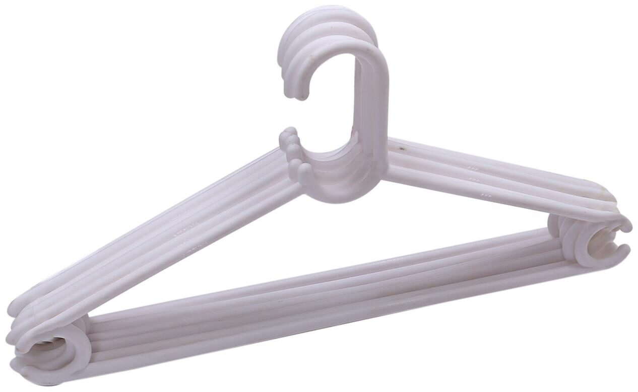 

Kuber Industries Plastic 6 pcs Hanger Set for Wardrobe (White) - CTHH21459