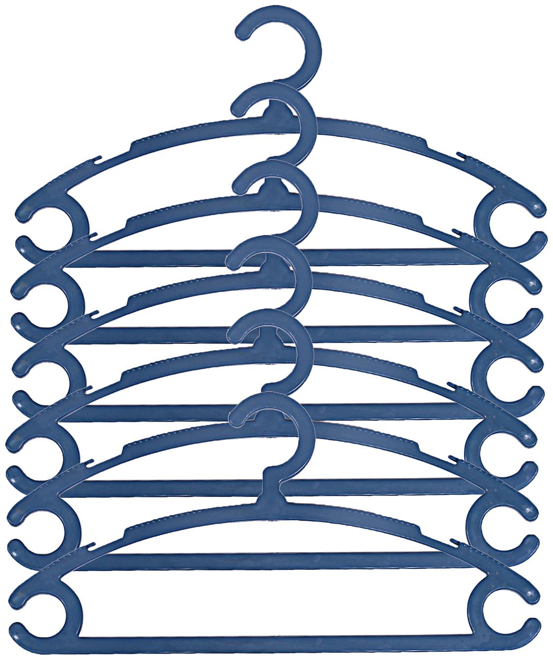 

Kuber Industries Plastic 6 pcs Hanger Set for wardrobe (Grey) CTHH19472