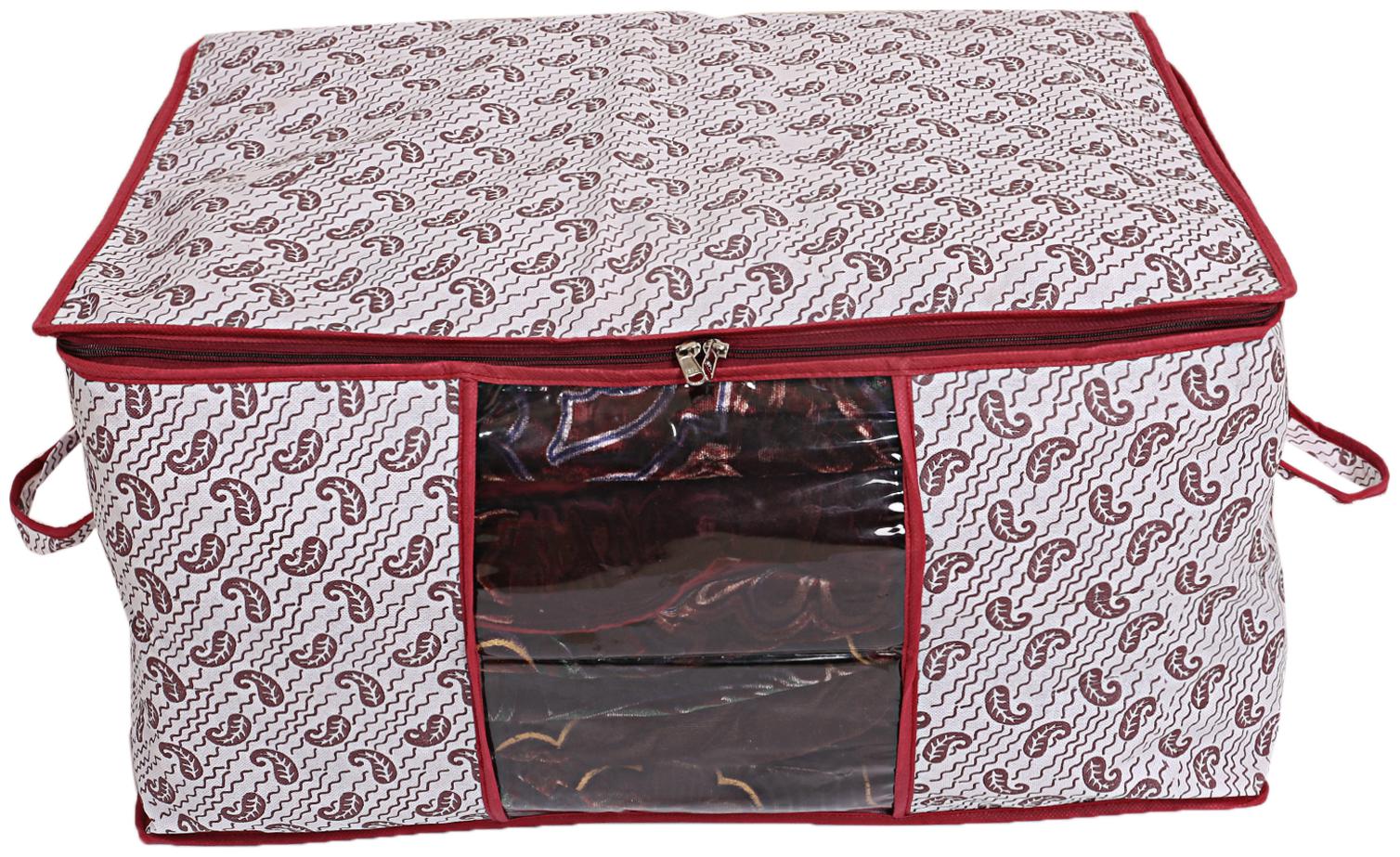 

Kuber Industries Non Woven Underbed Storage Bag Organiser Extra Large (Maroon) CTHH10212