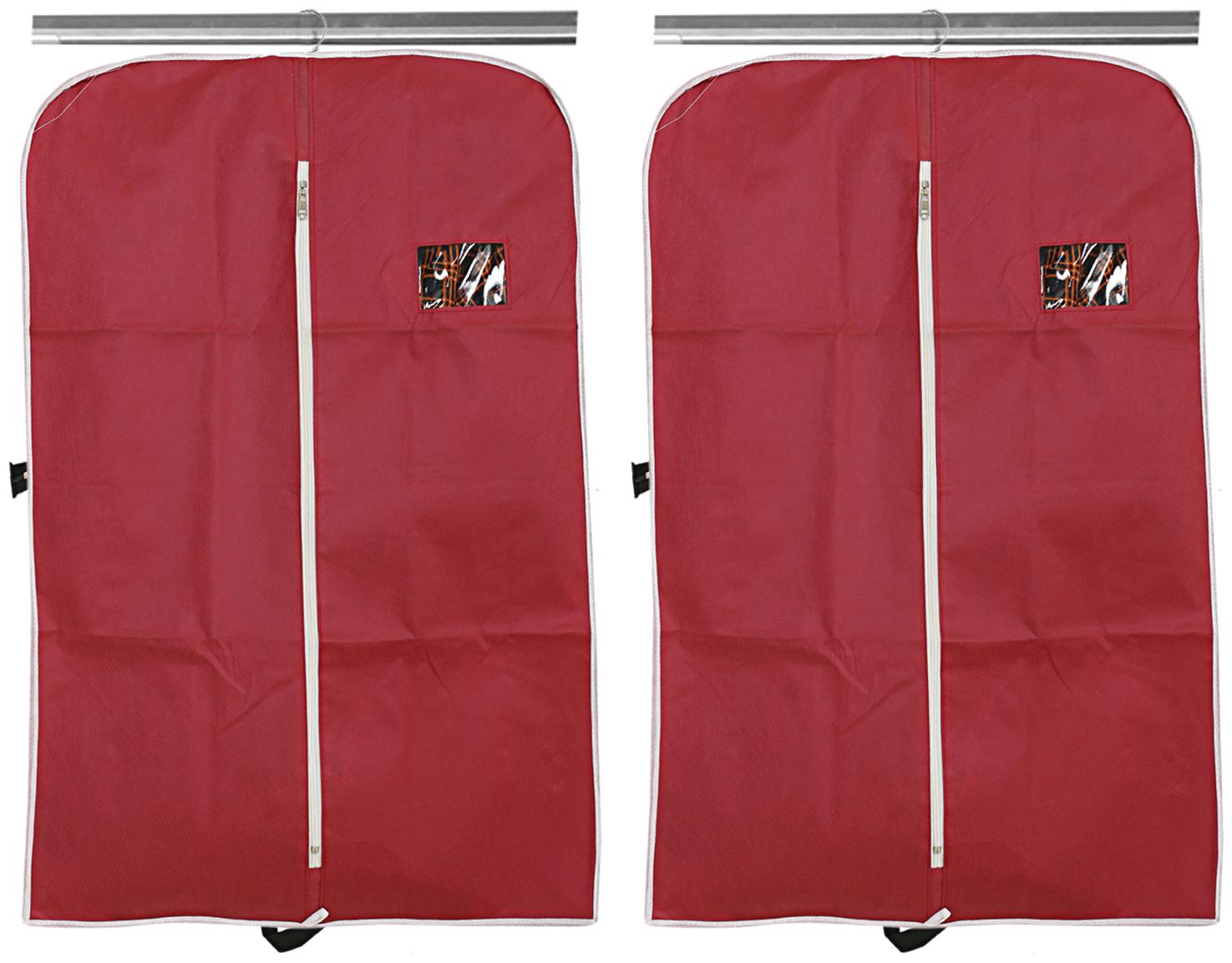 

Kuber Industries 2 pcs Non Woven Coat Blazer Cover (Maroon) CTHH10112