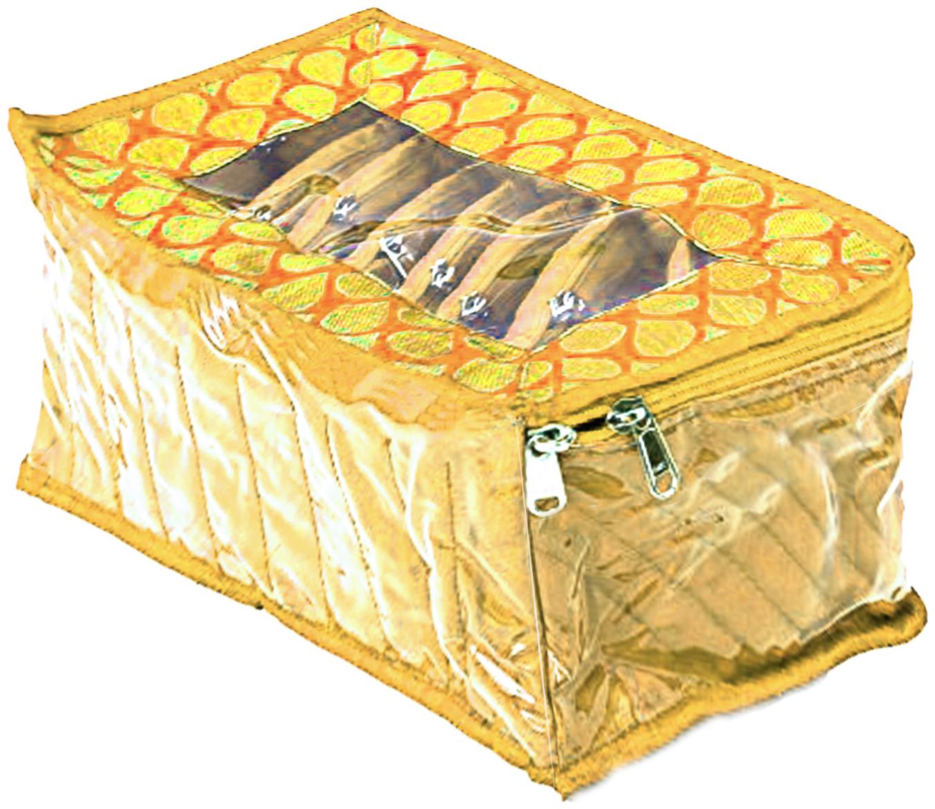 

Kuber Industries Fabric Jewellery Box with 10 Transparent Pouches (Yellow) - CTHH14708