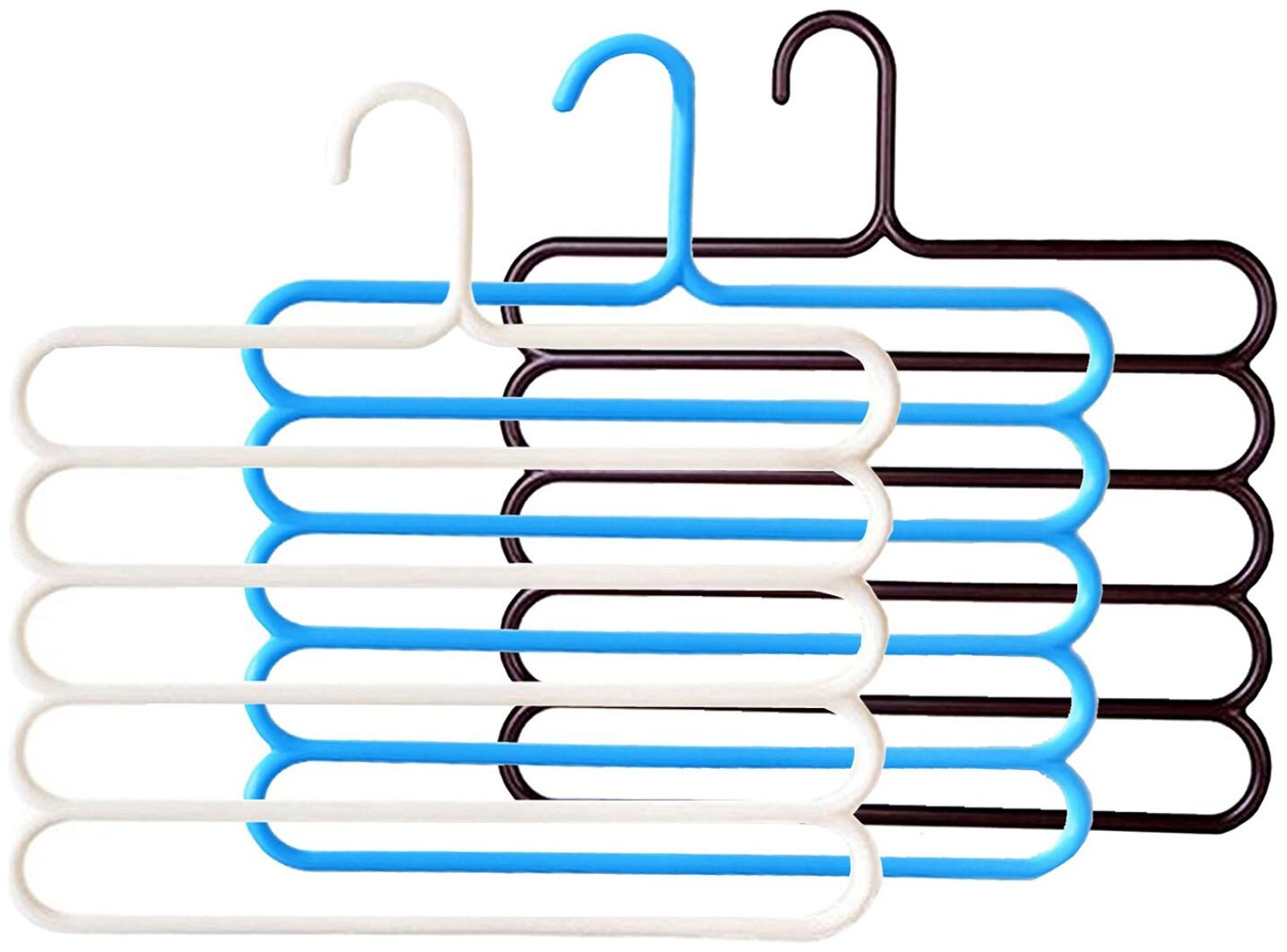 

Kuber Industries Plastic 3 pcs Multi-purpose Hangers for Wardrobe (Multi) CTHH10228