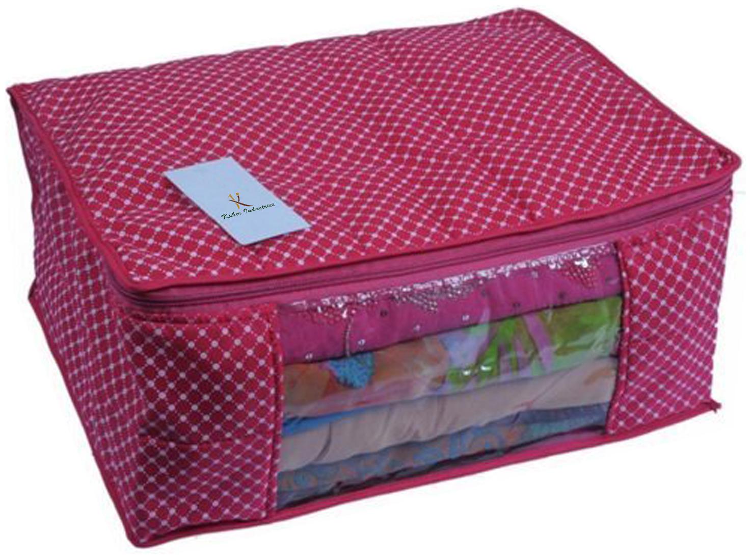 

Kuber Industries Cotton Hathkadi Print Saree Cover (Pink) CTHH11349