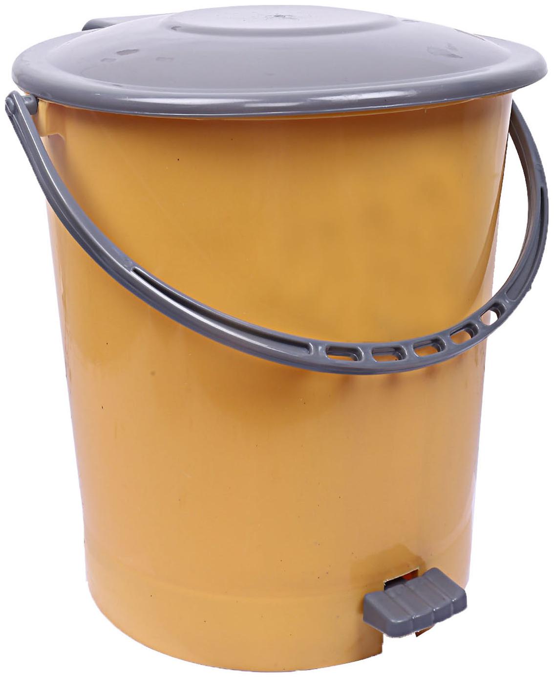 

Kuber Industries Plastic Dustbin Garbage Bin with Handle 10 L(Yellow Grey) - CTHH13380