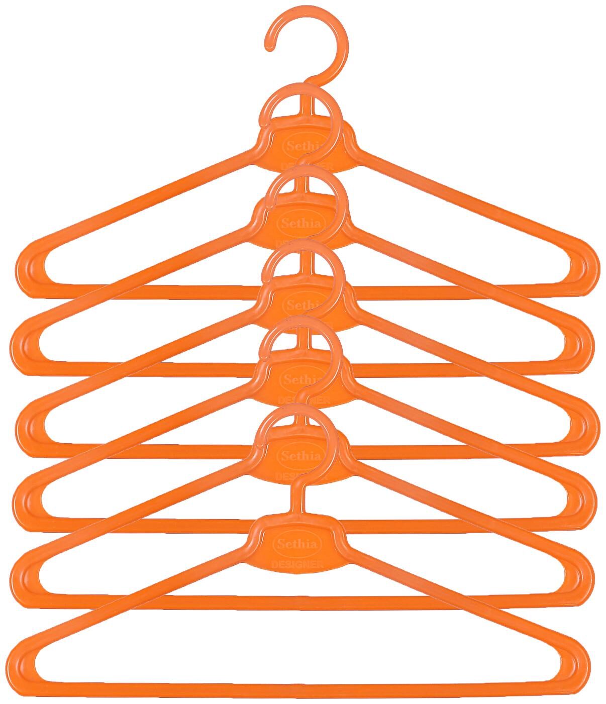 

Kuber Industries Plastic 6 pcs Hanger Set for wardrobe (Orange) CTHH19510