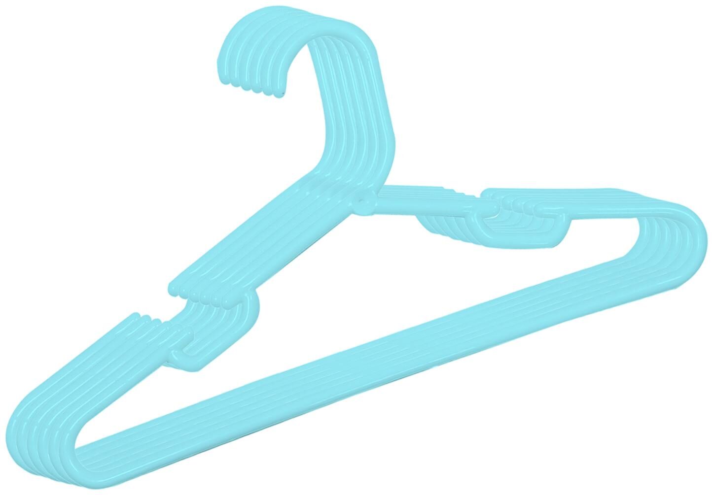 

Kuber Industries Plastic 6 pcs Baby Hanger Set for Wardrobe (Light Blue)- CTHH22443