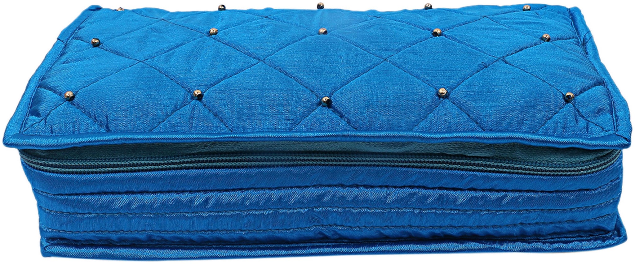 

Kuber Industries Satin Jewellery Kit organiser (Blue) - CTHH11284