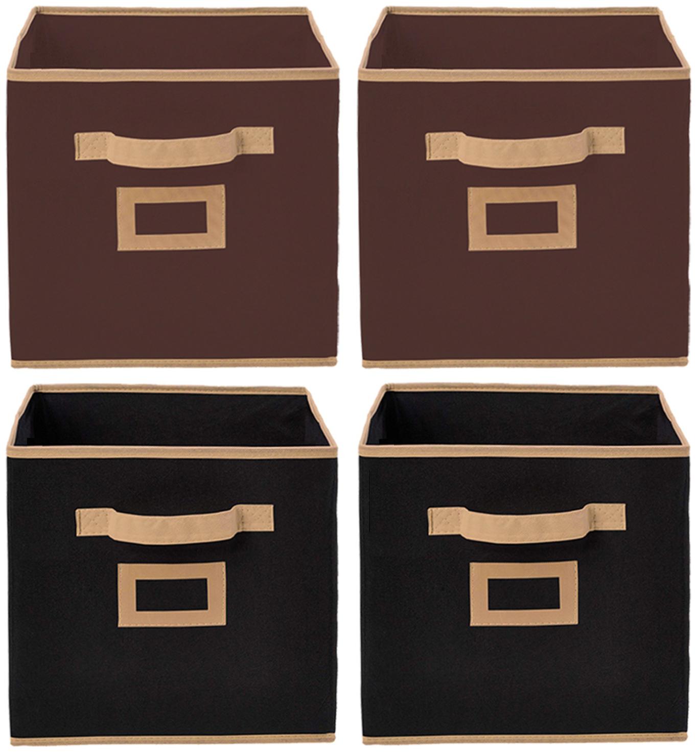 

Kuber Industries Non Woven 4 pcs Large Foldable Storage Organiser Cubes Boxes (Black Coffee) - CTHH16987