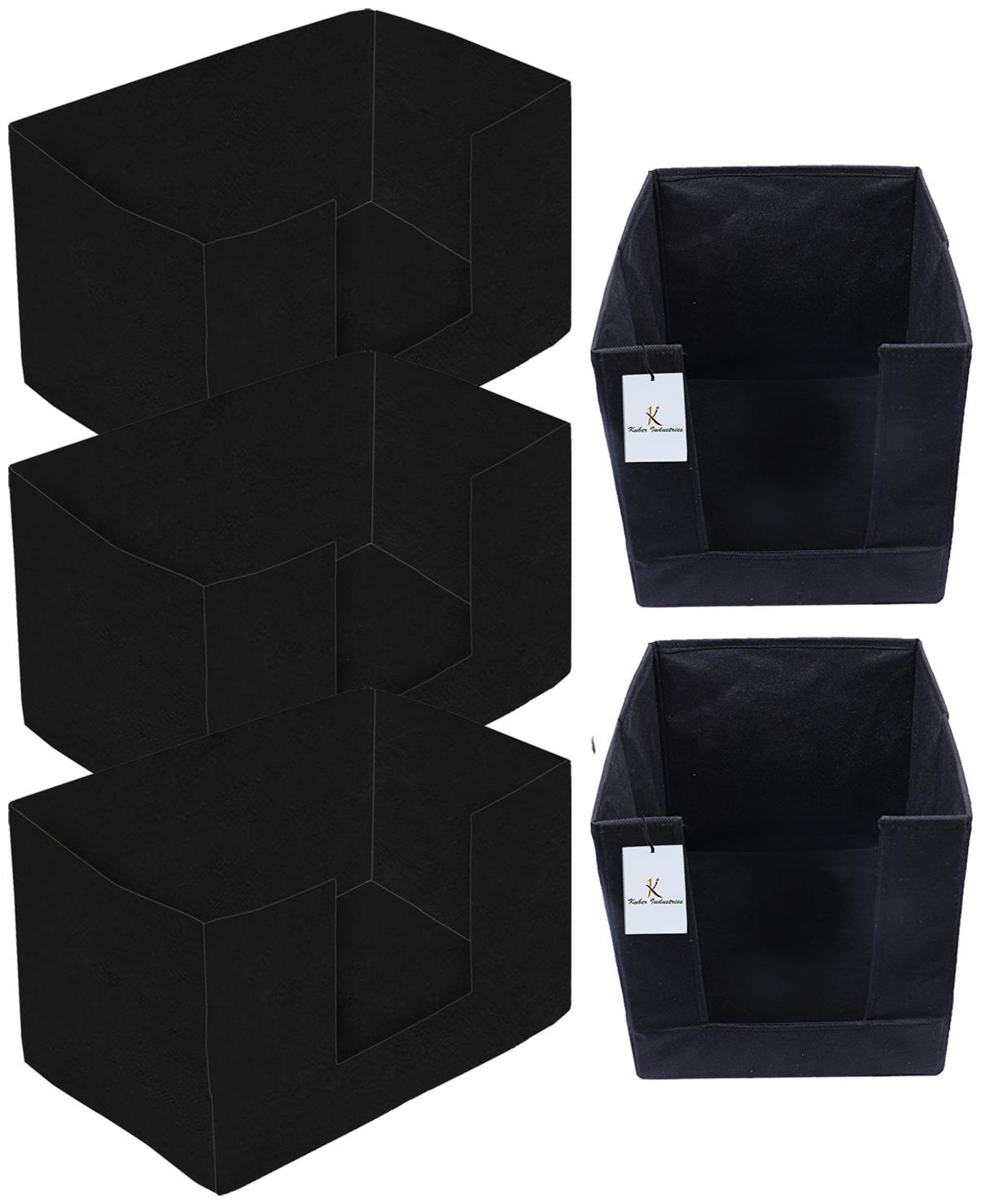

Kuber Industries Non Woven 2 pc Shirt Stacker And 3 pc Foldable Rectangle Cloth Saree Stacker Cloth Wardrobe Organizer Wardrobe Organizer (Black) - CTHH17650