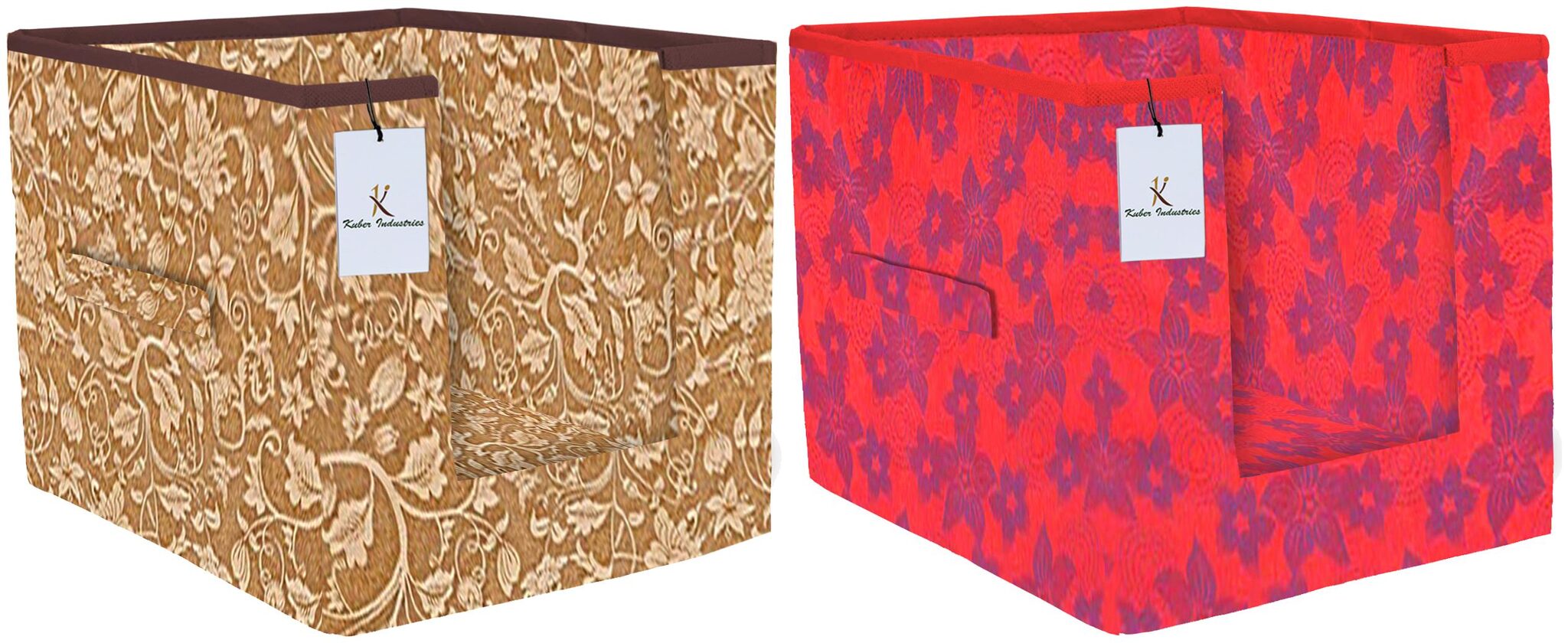 

Kuber Industries Metalic Printed 2 pc Non Woven Shirt Stacker Wardrobe Organizer Set (Red Beige) - CTHH16635