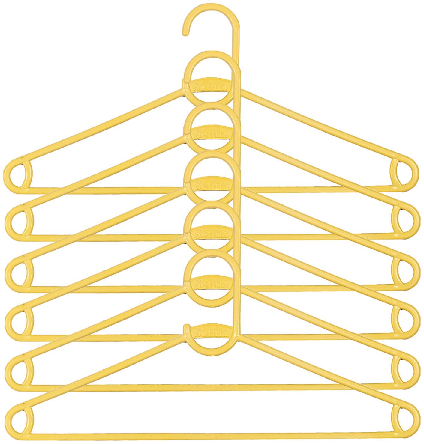 

Kuber Industries Plastic 6 pcs Hanger Set for wardrobe (Yellow) CTHH11031