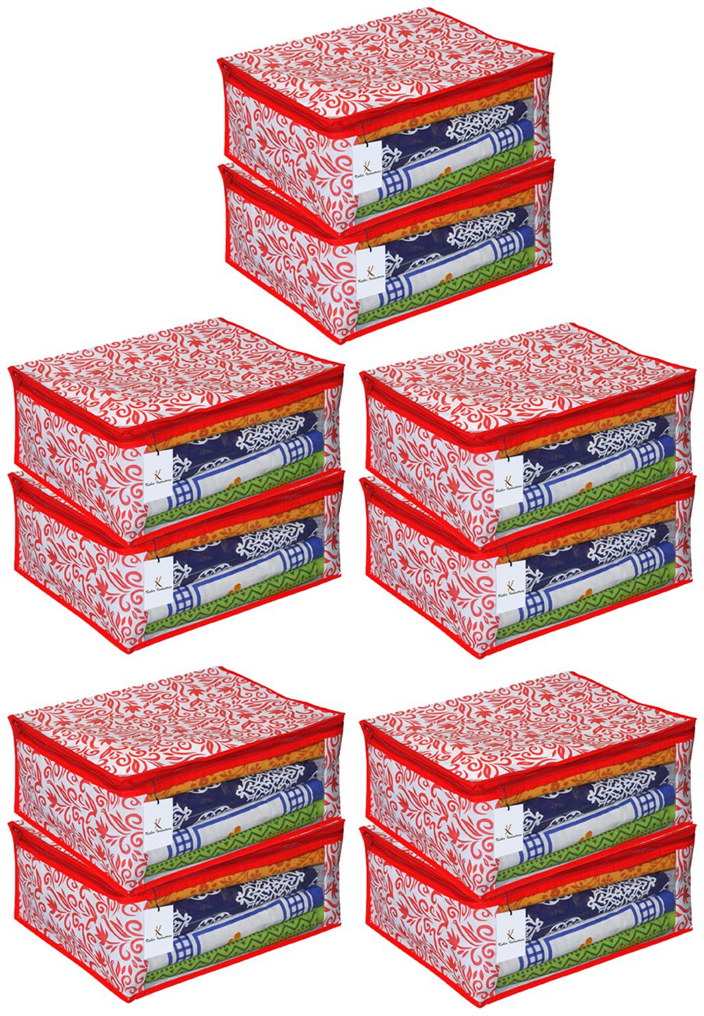 

Kuber Industries 10 pcs Non-Woven Saree Cover (Red)- CTHH11551