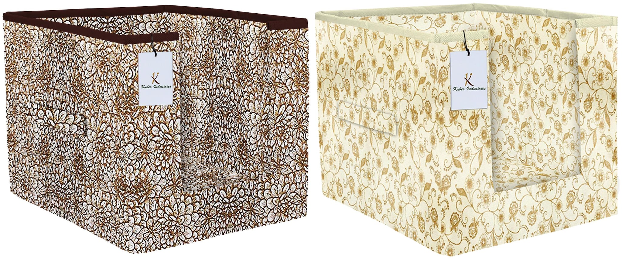 

Kuber Industries Metalic Printed 2 pc Non Woven Shirt Stacker Wardrobe Organizer Set (Brown Golden Brown) - CTHH16633