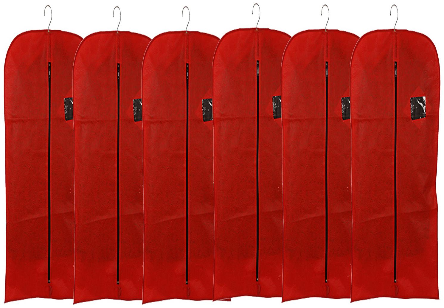 

Kuber Industries Non woven 6 pcs Men s Coat Blazer Cover (Red) - CTHH10802