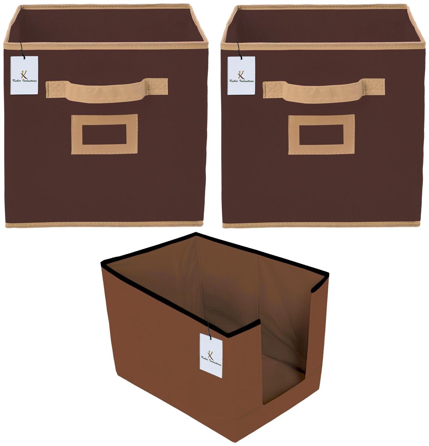 

Kuber Industries Non Woven 1 pc Shirt Stacker Wardrobe Organizer And 2 pc Small Foldable Storage Organiser Cubes Boxes (Coffee) - CTHH17704