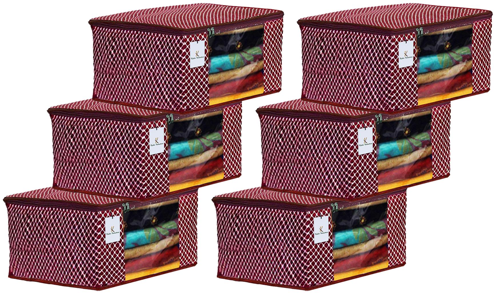 

Kuber Industries Polka Dots 6 pcs Cotton 3 Layered Quilted Saree Cover (Maroon) - CTHH14805