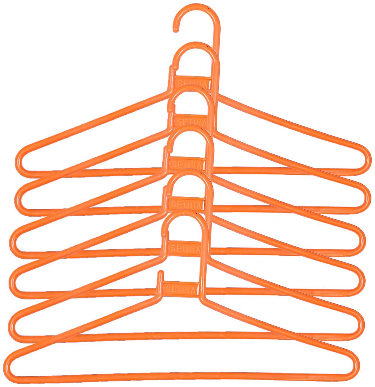 

Kuber Industries Plastic 6 pcs Hanger Set for wardrobe (Orange) CTHH19523