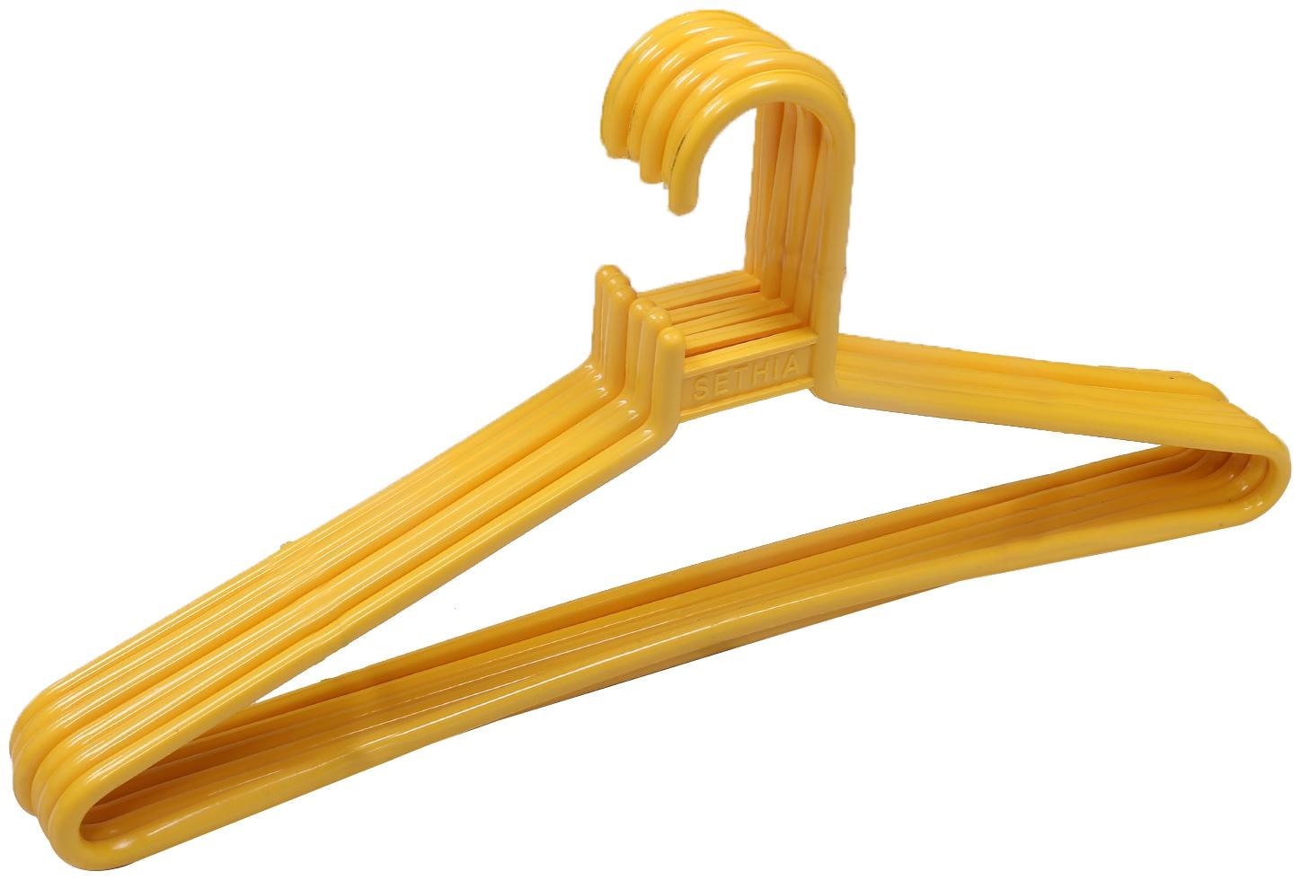 

Kuber Industries Plastic 6 pcs Hanger Set for wardrobe (Yellow) CTHH10967