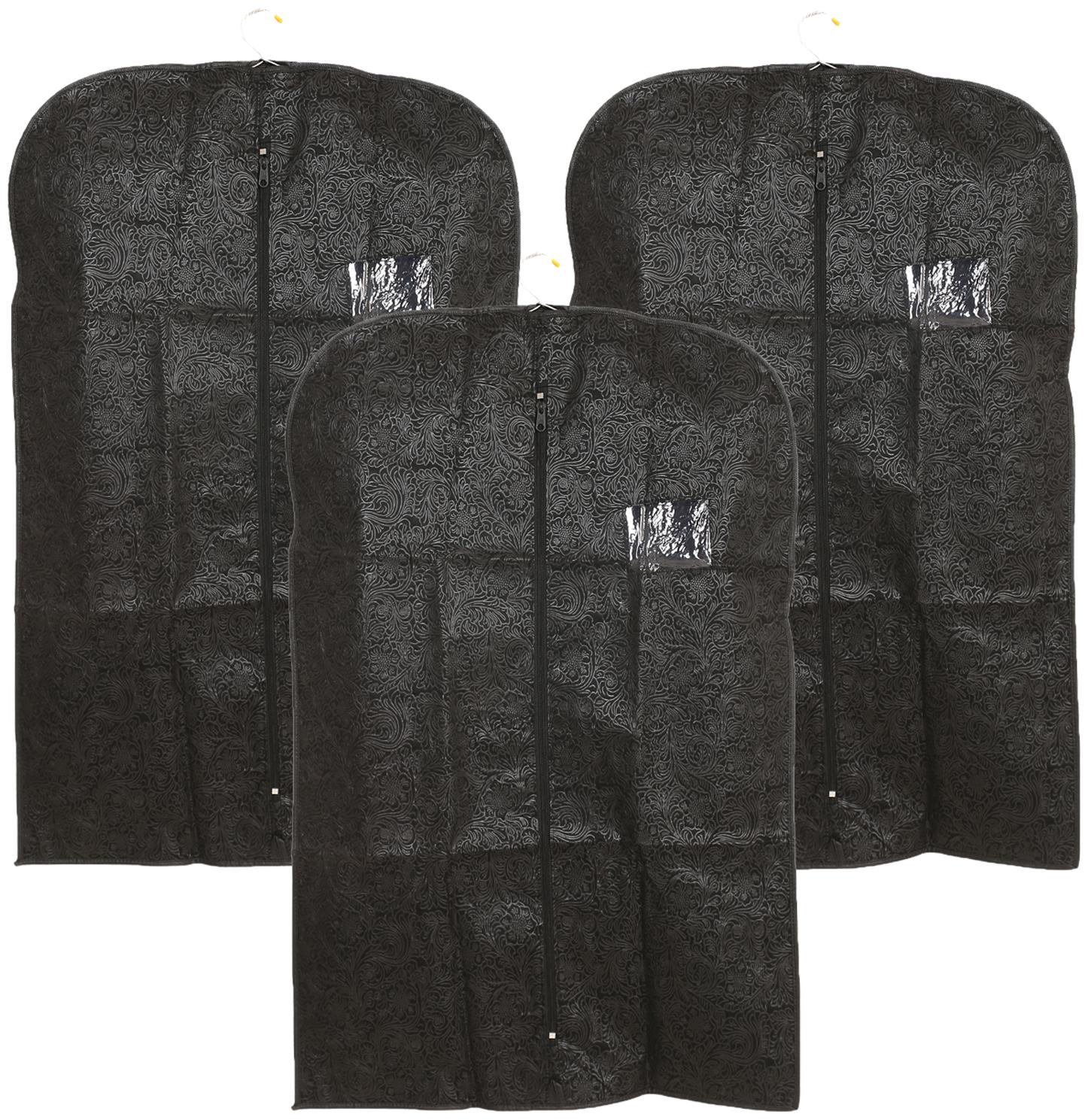

Kuber Industries 3 pcs Non-Woven Men s Coat Blazer Cover (Black)- CTHH10416