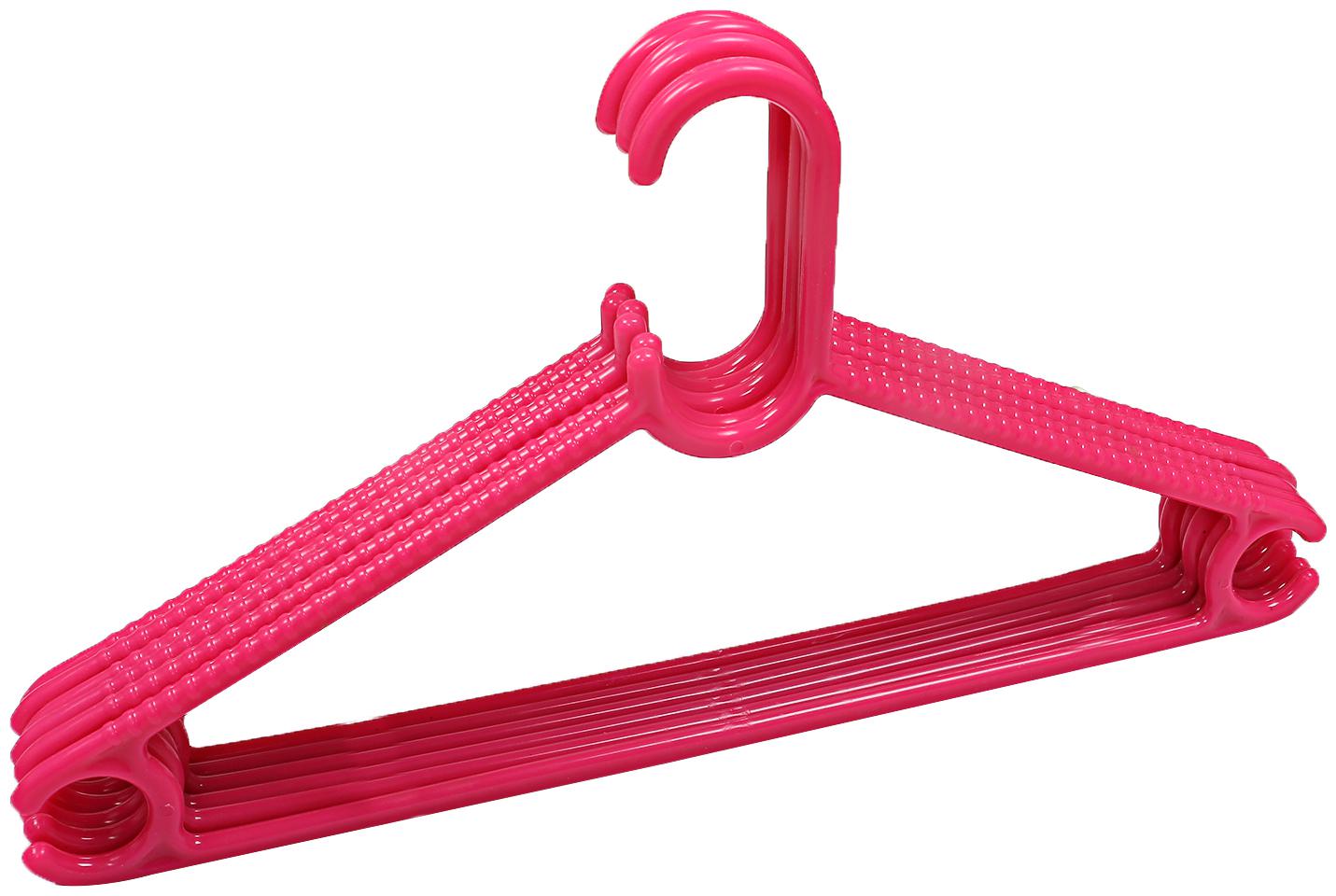 

Kuber Industries Plastic 6 pcs Hanger Set for wardrobe (Pink) CTHH19590