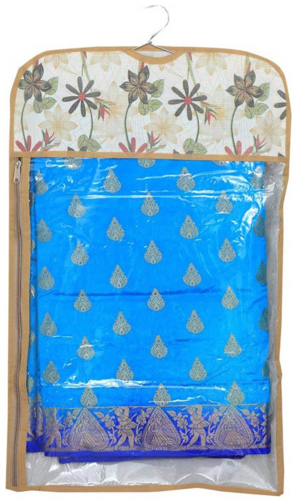 

Kuber IndustriesTM Hanging Saree Cover In Transparent Sheet With Side Zip Closure - 6 pcs Set (Brown) KI19363 CTHH19401