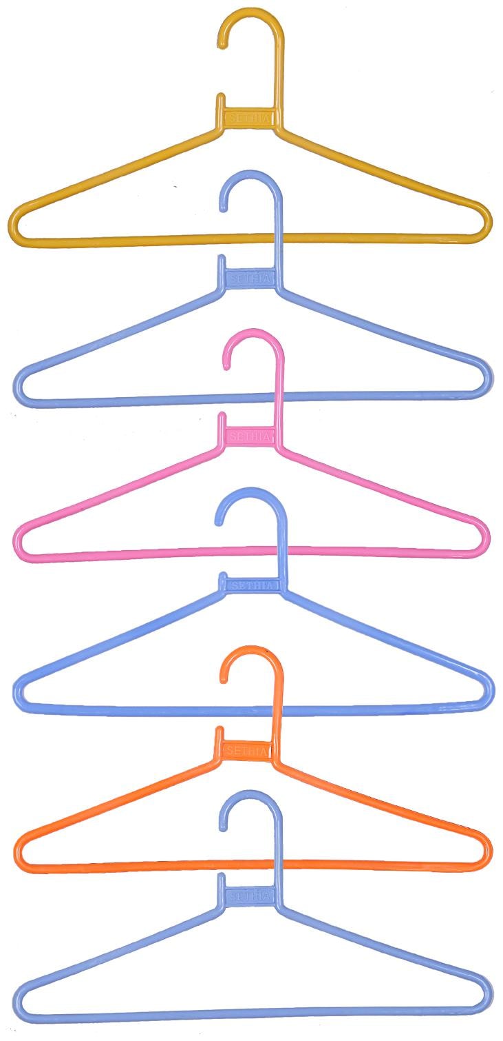 

Kuber Industries Plastic 6 pcs Hanger Set for wardrobe (Multi) CTHH10983