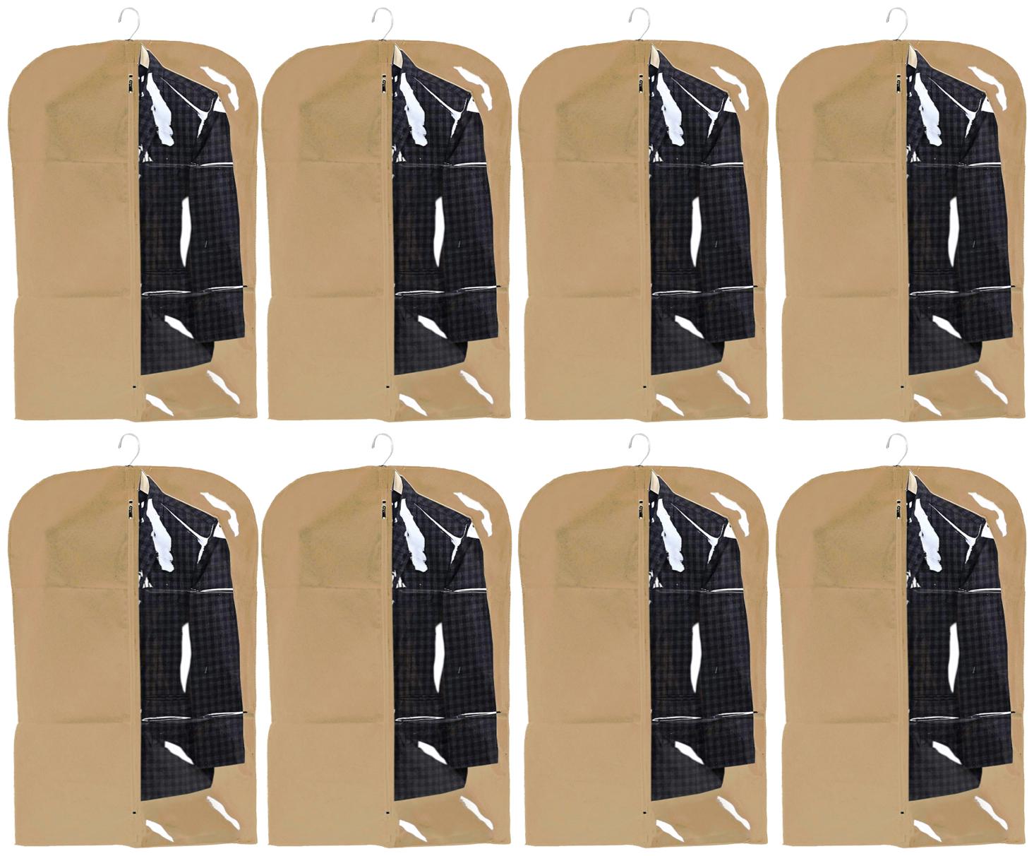

Kuber Industries Half Transparent 8 pcs Non Woven Men s Coat Blazer Cover (Brown) - CTHH14673