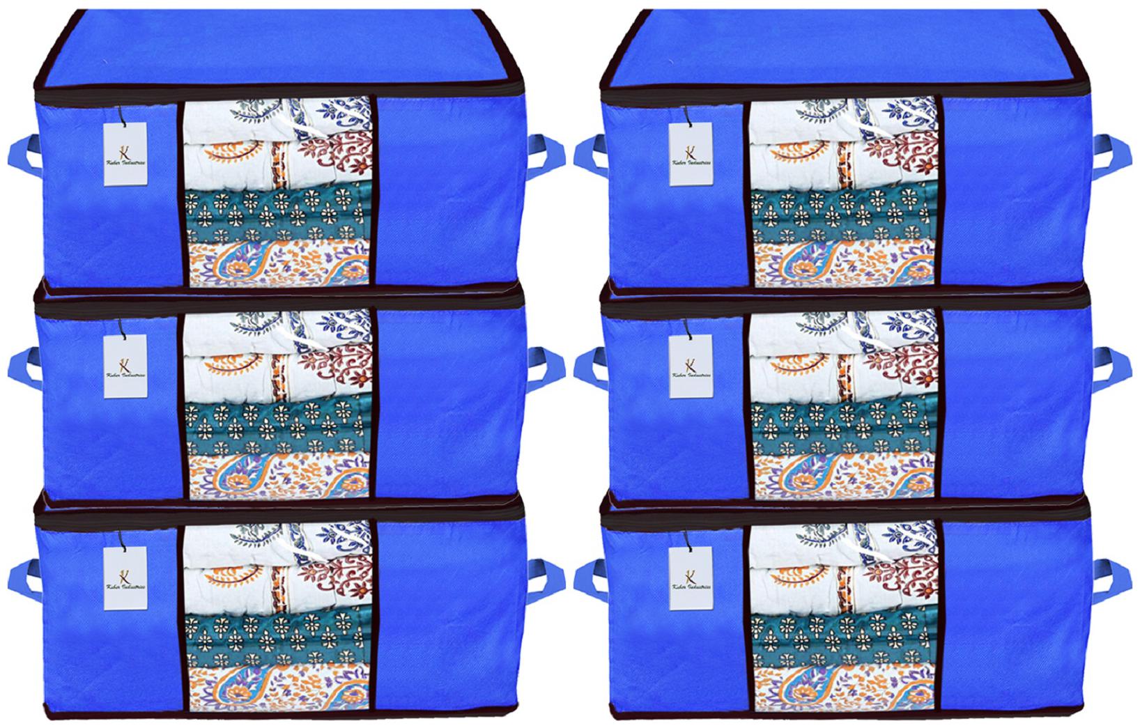 

Kuber Industries Underbed Storage Bag Storage Organiser Blanket Cover Set of 6 - Royal Blue Extra Large Size CTHH14310
