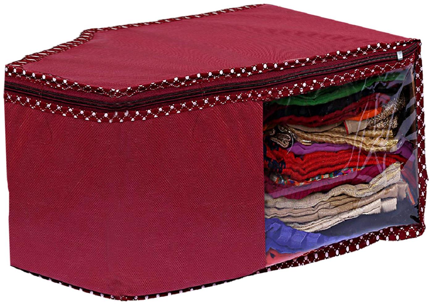 

Kuber Industries Non Woven 6 pc Saree Cover Cloth Wardrobe Organizer And 6 pcs Blouse Cover Combo Set (Maroon) - CTHH17783