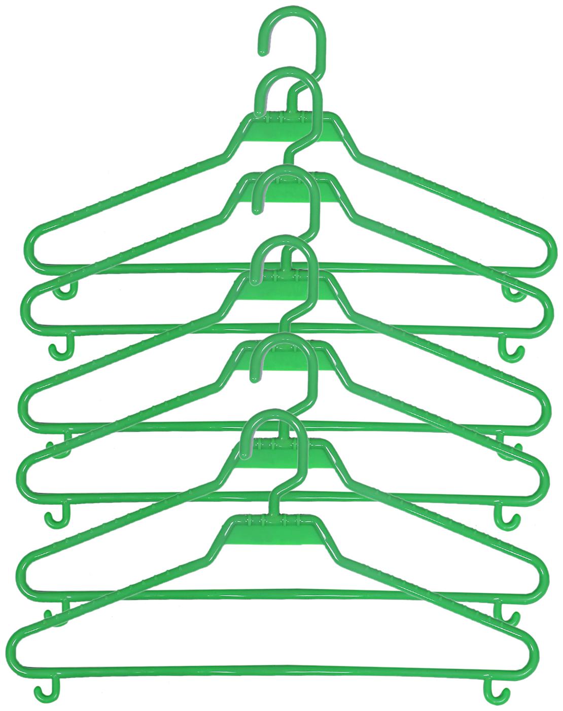 

Kuber Industries Plastic 6 pcs Hanger Set for wardrobe (Green) CTHH19491
