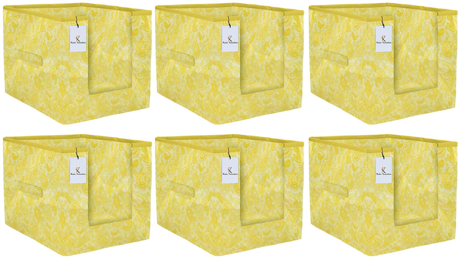 

Kuber Industries Leaf Printed 6 pc Non Woven Shirt Stacker Wardrobe Organizer Set (Gold)- CTHH16780