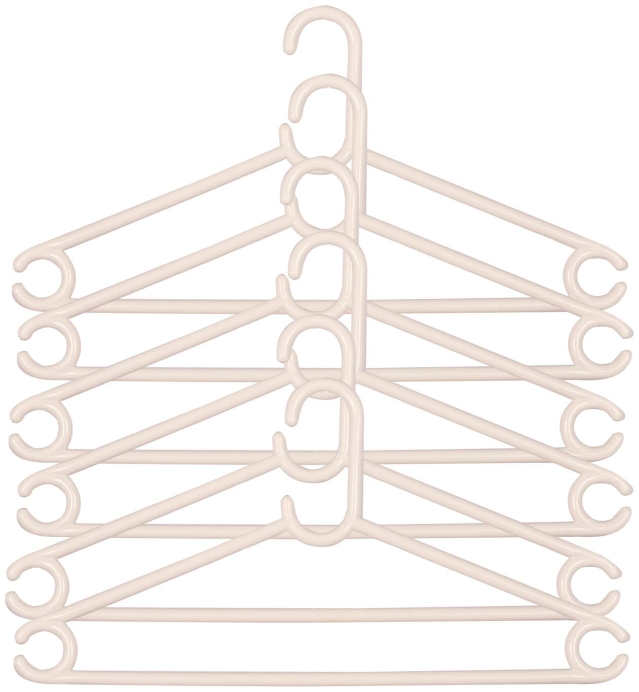 

Kuber Industries Plastic 6 pcs Hanger Set for wardrobe (White) CTHH19617
