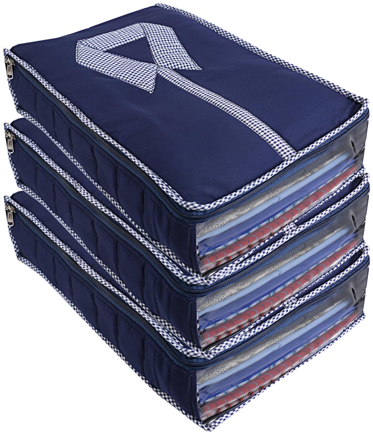 

Kuber Industries 3 pcs Cotton Shirt Cover (Blue) - CTHH10693