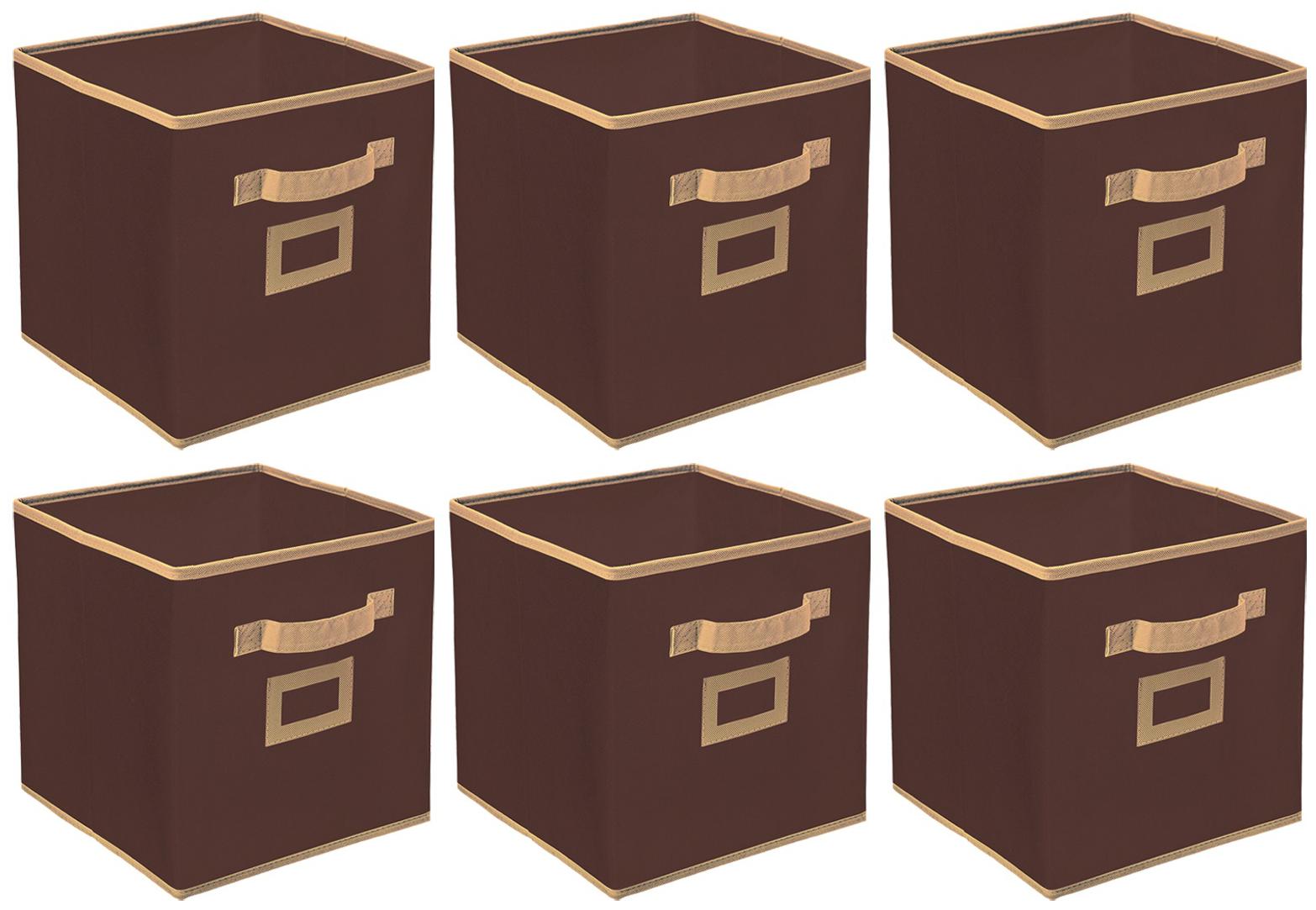 

Kuber Industries Non Woven 6 pcs Small Foldable Storage Organiser Cubes Boxes (Coffee) - CTHH16858
