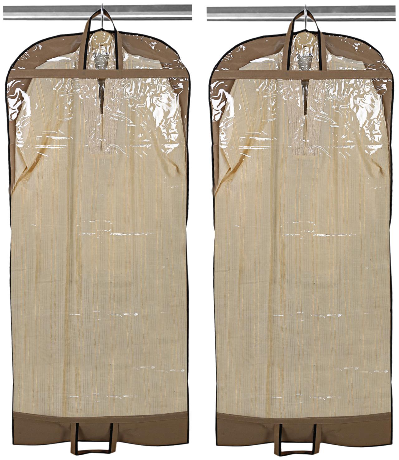 

Kuber Industries Non Woven 2 pcs Long Suit Sherwani Cover (Brown) - CTHH10828