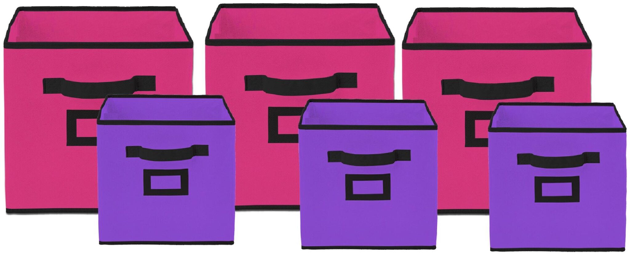 

Kuber Industries Non Woven 6 pcs Small Large Foldable Storage Organiser Cubes Boxes (Pink Purple) - CTHH17087