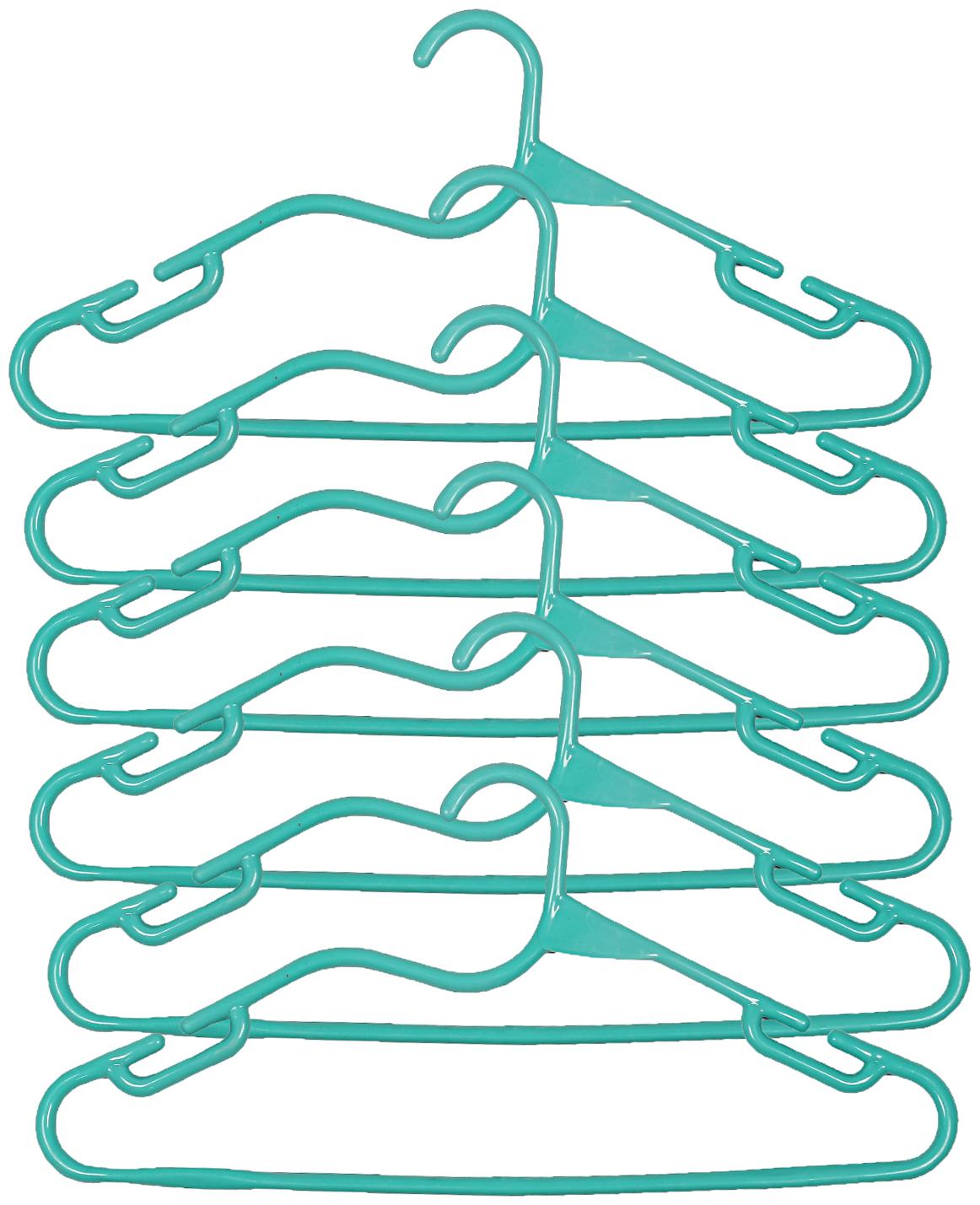 

Kuber Industries Plastic 6 pcs Hanger Set for wardrobe (Sea Green) CTHH10996