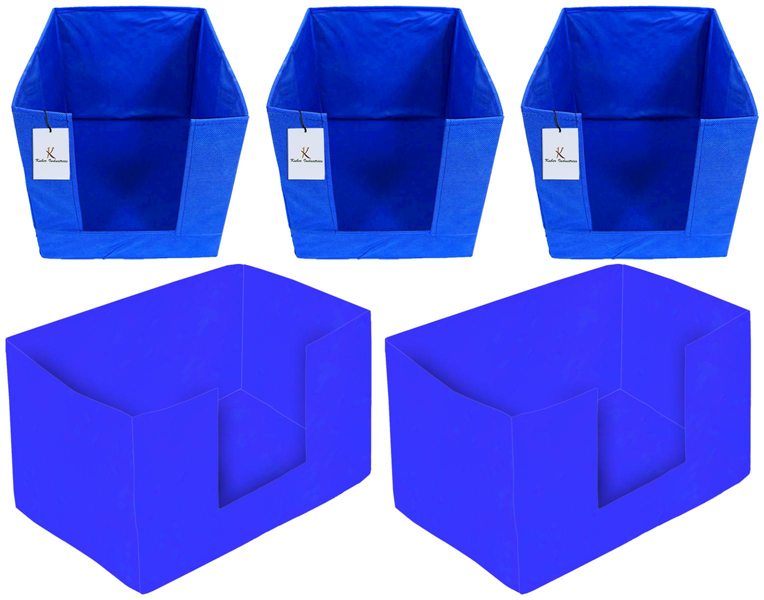 

Kuber Industries Non Woven 3 pc Shirt Stacker And 2 pc Foldable Rectangle Cloth Saree Stacker Cloth Wardrobe Organizer Wardrobe Organizer (Royal Blue) - CTHH17672