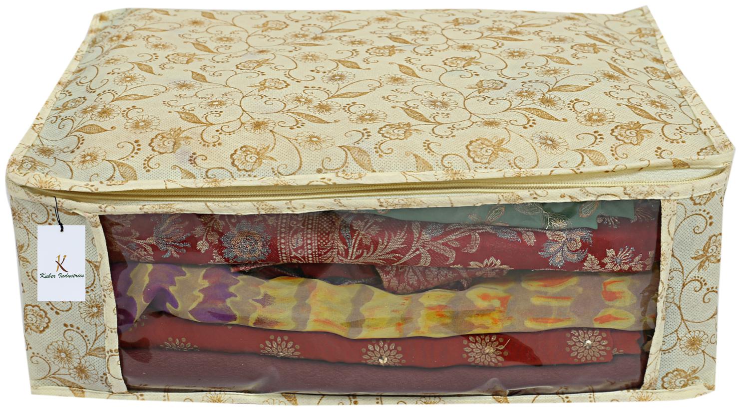

Kuber Industries 1 Piece Non Woven Saree Cover Set Brown 7 Inches Height CTHH11457